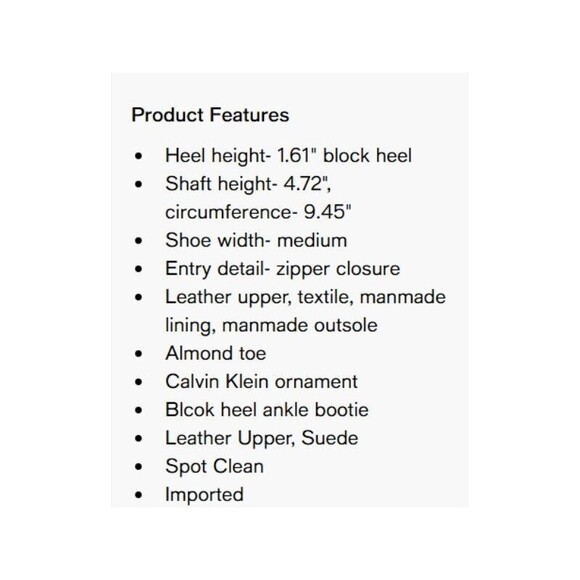 Calvin Klein Dwayne Women's US 7M Bootie Brown Leather Ankle Zip Block Heel NWOB - Picture 13 of 13